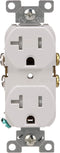 EATON TRBR20W-BXSP Arrow Hart Tamper Resistant Duplex Receptacle, 125 V, 20 A, 2 Pole, 3 Wire, White...