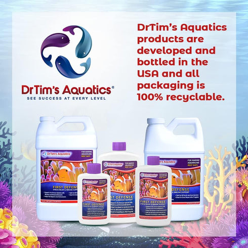 DrTim's Aquatics First Defense for Reef Aquariums – Stress Relief & Immune System Support with Vitamins Immunostimulants Fish Tanks - 4 oz....