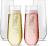 Unbreakable Stemless Champagne Flutes 9oz Set of 4, Shatterproof Tritan Plastic Glasses, Reusable Dishwasher Safe Flute, Wedding, Bachelorette, Tr...