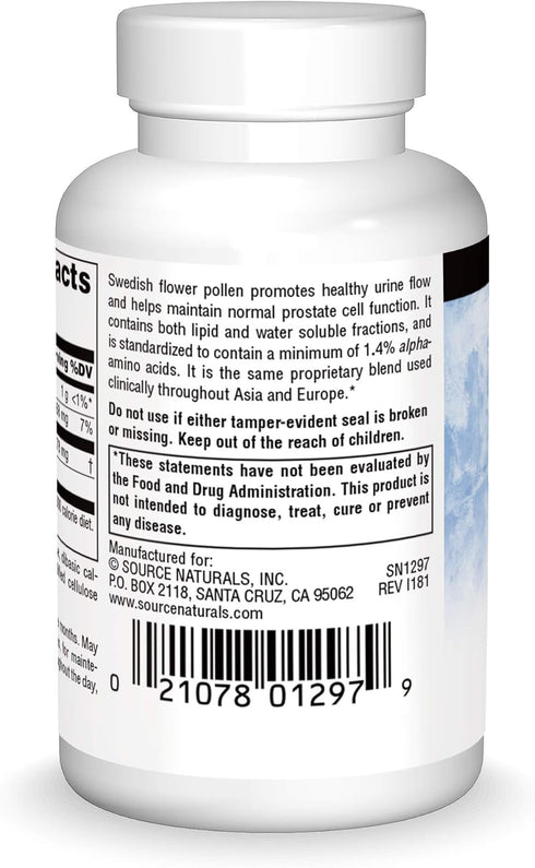 Source Naturals Swedish Flower Pollen Extract Supplement - 90 Tablets...