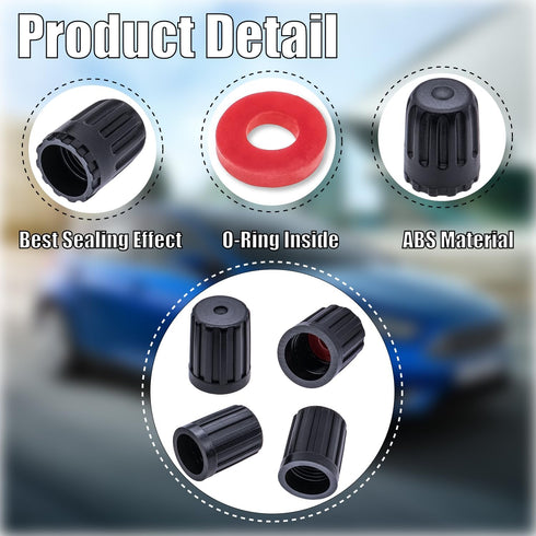10PCS TPMS Plastic Tire Valve Stem Caps, Wheel Tire Valve Stem, with O-Ring Rubber Seal, Universal Tire Valve Stem Covers for Cars, SUV, Trucks, B...