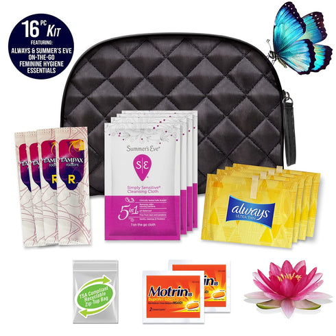 Convenience Kits International Women’s “On-The-Go” Feminine Care Travel Essentials Featuring: Popular Brands You Know and Trust...