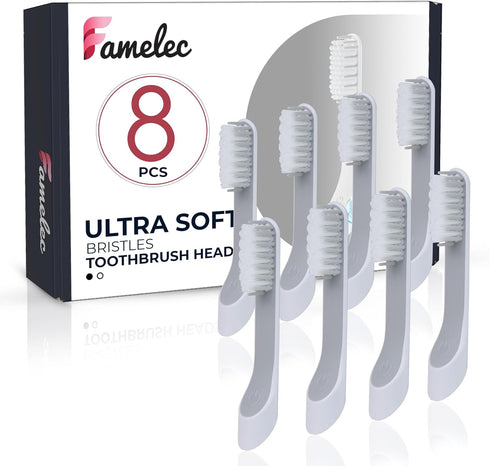 8 Packs for Quip Toothbrush Replacement Heads with Soft Bristles, Compact & Flexible, Head Refill Fit for Quip Toothbrush Heads, Compatible with Q...