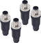 Aviation Connector Plugs,Lonlonty Ethernet M12 Connector Field Wireable IP67 Waterproof Straight 4 Pin A Code Unshield Male Plug for Cable AC 250V...