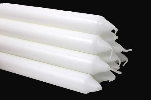 Rambue White Dinner Table Candle 9.5 inch Long Dripless Smokeless Burn 8 Hours in Your Candlesticks -10 Pack Candles...