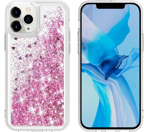 Compatible with iPhone 12 Case and iPhone 12 Pro Case,Bling Flowing Liquid Floating Sparkle Colorful Glitter Waterfall TPU Protective Phone Case 6...