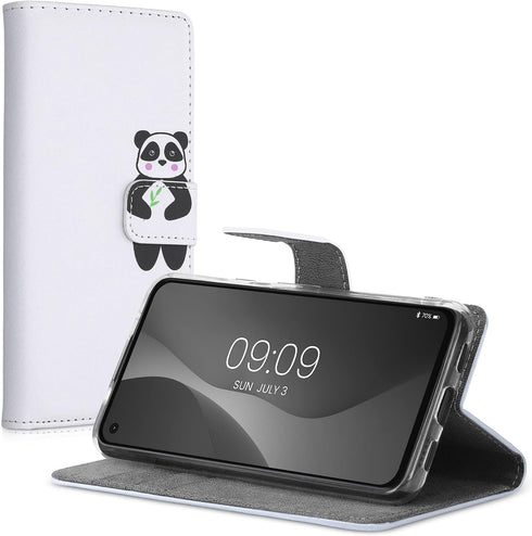 kwmobile Wallet Case Compatible with Google Pixel 4a Case for Phone - Wallet Panda Black/Green/White...