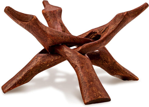 Alternative Imagination Wooden Tripod Display Stand – 6-Inch Hand Carved Holder Made from Sustainable Mango Wood – Folding Reddish-Brown Stand for...