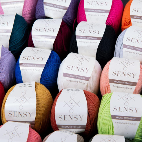 Sensy 100% Recycled Cotton Yarn for Amigurumi Knitting and Crochet, Macrame Yarn, Ideal for Blanket, Throws, Pillow, Baby Dolls Projects 4 Skeins ...