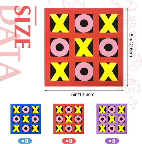 Tic Tac Toe (Pack of 24) 5"x5" Foam Tic-Tac-Toe,Mini Board Game for Kids,Children's Indoor Party Game,Birthday Party Favors,Goody Bag Stuffers,Yea...