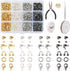 Pandahall 2045Pcs Jewelry Findings Kit 4 Colors Crimp Beads Covers Wire Guardians Jump Rings Lobster Claw Clasp Bead Tips with Pliers Beading Wire...