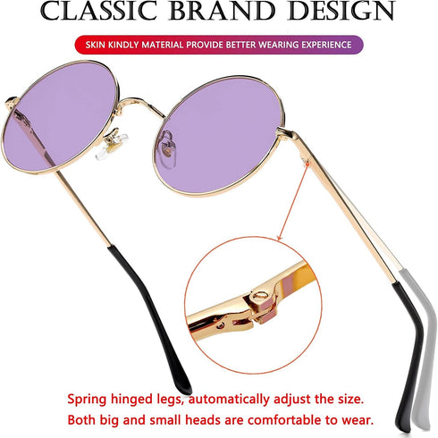 AIEYEZO Round Lennon Glasses Round Polarized Sunglasses for Women Men Small Circle Sunnies...