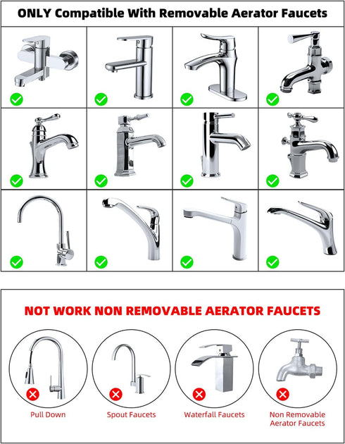 Hibbent Garden Hose Adapter Kit, Sink Swivel Faucet Aerator Adapter to Connect Garden Hose, Multi-Thread Garden Hose with Cache Faucet Aerator Key...
