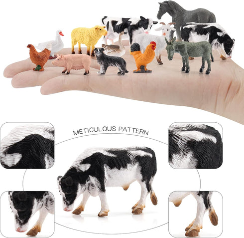Farm Animal Model Playsets 12 PCS Mini Poultry Chicken Duck Geese Action Figure Toys for Boys Girls Kids...