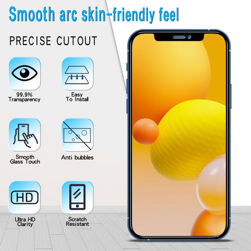 Slanku [3 Pack Privacy Screen Protector for iPhone 12, 12 Pro Tempered Glass Film, Anti-Spy, Full Coverage, Case Friendly...