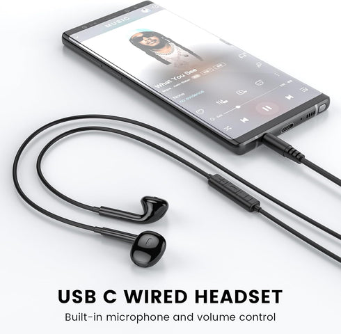MOSWAG in Ear Headphones, Half in Ear Headphones with Mic Built in Volume Control Suitable for IPad, Android, MP3, Samsung Most 3.5mm Audio Device...