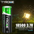 tyrone 18500 Rechargeable Battery, 3.7V 1500mAh Lithium Batteries for Flashlight, Solar Garden Light with Flat top 4 Pack...
