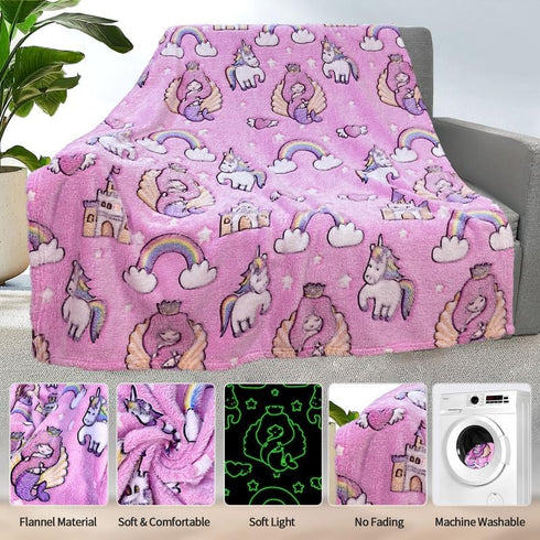 Mermaid Blanket for Girls 4-6, Mermaid Gifts for Girls, Kids Blankets for Girls, Toddler Blanket for Kids, Personalized Baby Blankets for Girls, C...