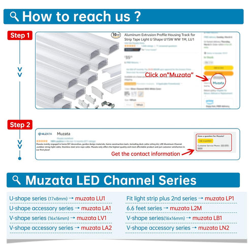 Muzata 20PACK V-shape LED Channel Extension Connectors for V1SW Aluminum LED Channel, The Channels Can Be Connected Seamless for Longer Lighting P...