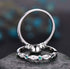 Yaya 925 Silver Halo Floral Art Deco Wedding Engagement Ring Round Cubic Zirconia Simulated Emeralds Bridal Stackable Ring Set for Women Size 6-10...