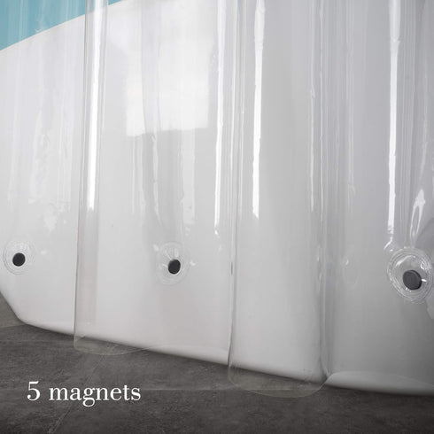 EurCross 9G Clear Extra Long Shower Curtain Liner 72 x 84 inches Long with 5 Magnets, Transparent Heavy Duty Weighted PEVA Plastic Shower Curtains...