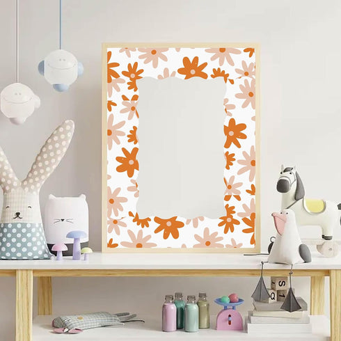 CRASPIRE 6 Style Flower Bulletin Board Border Stickers 68.86ft Classroom Boho Floral Plaid Retro Hawaii Self-adhesive Scalloped Die Cut Borders Tr...