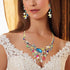 Campsis Women's Jewelry Set Flower Statement Necklace and Earring Set Bridal Jewelry Set for Wedding...