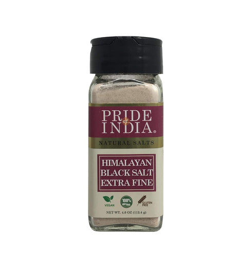 Pride Of India - Himalayan Black Rock Salt - Extra-Fine Grind, (4.0 oz, 113.4gm)- Kala Namak - Contains 84+ Minerals - Perfect for Cooking...
