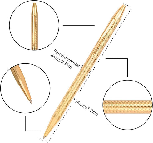 Cambond Ballpoint Pens Gold Pen - Nice Pens for Wedding Guest Book Fancy Pens for Gift Smooth Writing Pens with Black Ink 1.0mm Medium Point, 3 Pe...