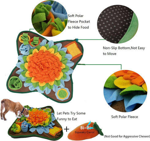 Dogs Snuffle Mat Pet Feeding Mats Puppy Sniffing Pad,Cat Doggies Interactive Puzzle Toys for Multiple Breeds Encourages Natural Foraging Skills,Tr...