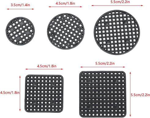 50pcs Flower Pot Hole Mesh Pad Plant Drainage Screens Gasket Round and Square Drainage Hole Screens for Gardening Plant Pot 5 Size...