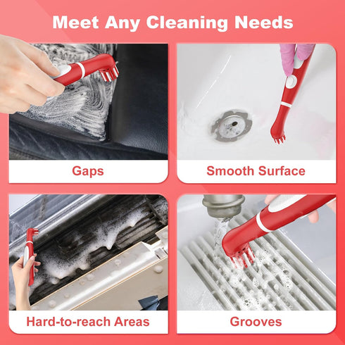 SOARING Rechargeable Electric Cleaning Brush with 4 in 1 Multiple Brush Heads,Indoor Household Cordless Motorized Brush for Bathroom Toilet Kitche...