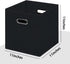 Black Foldable Storage Cubes Bins , Fabric Storage Box Cubes Organizer Baskets with Dual Handles for Home Organizer (Black)...