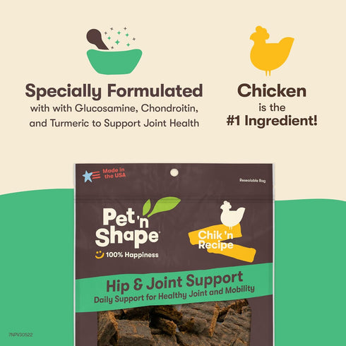 Pet 'n Shape Functional Treats, Hip and Joint Support - Chik 'n Recipe...