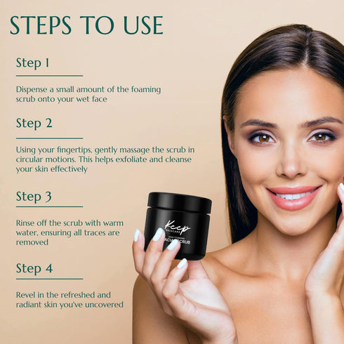 Daily Foaming Facial Scrub, Jojoba Oil, Argan Oil with Organic Sugar & Essential Oil Blend, Nourish Your Skin, Exfoliating Face Wash to Remove Dir...