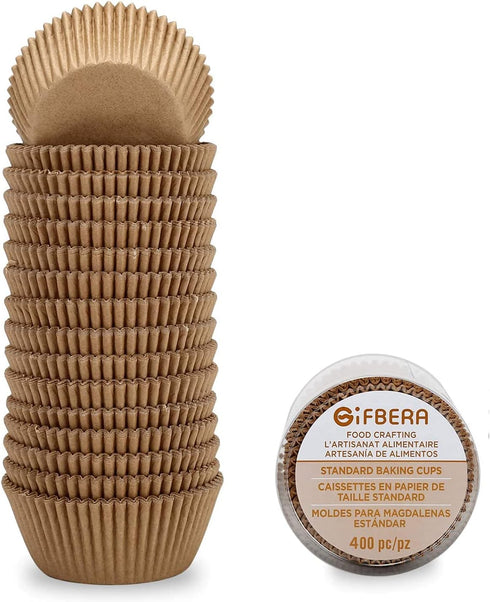 Gifbera Natural Cupcake Liners Standard Baking Cups 400-Count, Unbleached No Smell Paper...