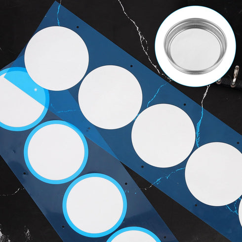 50pcs Synthetic Filter Paper Stickers, 84mm Diameter Adhesive Filter Discs 0.3 µm Wide Mouth Mason Jar Lids Filter Patch for Mushroom Cultivation...