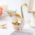 Gold Swan Base Holder,Table Decorative Swan Dessert Spoons Organizer Base Spoons Holder with 6pcs Coffee Spoon set,Elegant Gold Dessert Spoons,Pre...
