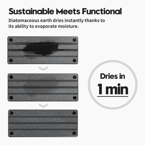 Instant Dry Sink Caddy Kitchen Sink Organizer, Quick Drying Stone Sink Tray Diatomite Sponge Holder Soap Dish, Bathroom Countertop Fast Dry Water ...
