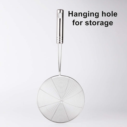 Versatile Stainless Steel Spider Strainer/Skimmer/Ladle for Cooking and Frying, Chirano Kitchen Gadgets Wire Strainer Pasta Strainer Spoon (6 Inch...