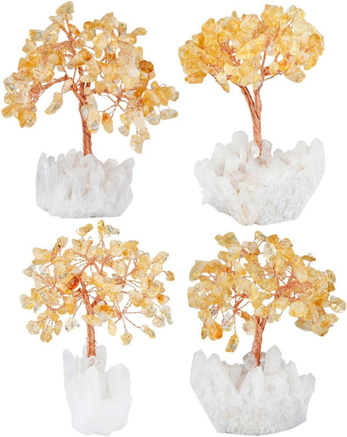 mookaitedecor Citrine Crystal Tree, Quartz Cluster Rock Crystal Base Bonsai Money Tree for Wealth and Luck...