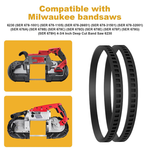 4 Pack 650721-00 Bandsaw Rubber Tires Replacement for Dewalt Band Saw Tires and Milwaukee Bandsaw Pulley Tires DWM120 A02807 DCS374 DW328K D28770 ...
