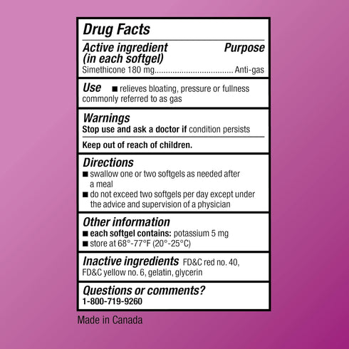 Amazon Basic Care Ultra Strength Gas Relief Softgels, Simethicone 180 mg, Antigas, 60 Count, Orange...