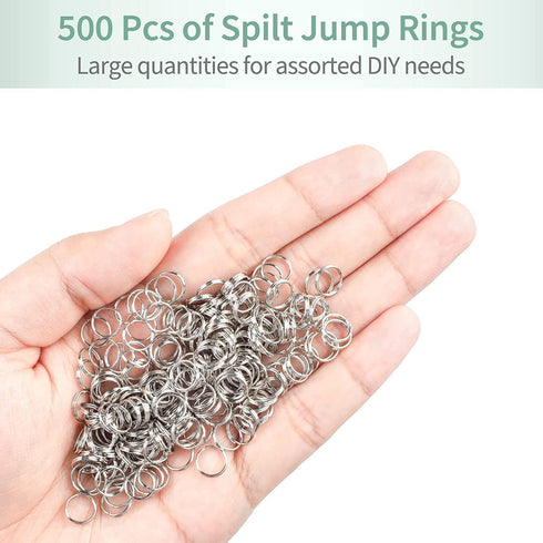 Uniclife 8 mm Metal Split Jump Rings Double Loops 500 PCS Mini Ring Connectors for Jewelry Necklaces Bracelet Earrings and Crafts Ornament...
