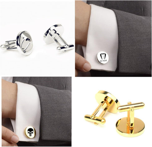 JUPPE Father of The Groom Gift, Father of The Groom CuffLinks & Tie Bar Set Wedding Cufflinks Gift for Father Dad...
