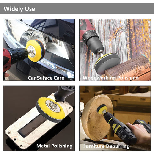 Yakamoz 2 Pack 3-Inch Hook and Loop Sanding Backing Pad with 1/4 Inch Shank and Soft Foam Layer Buffering Pad Polishing Tool Kit for Drill Air Die...