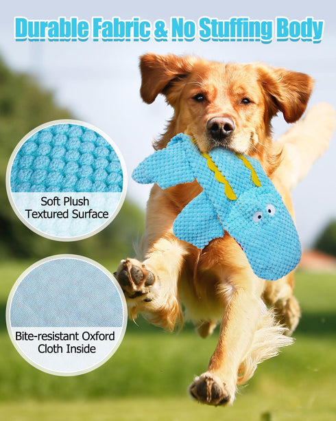SCHITEC Squeaky Dog Toys, Crinkle Plush Water Bottle Toy with No Stuffing Body, Interactive Squawking Pet Chew Toy for Puppy Small Medium Large Do...