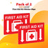 Performore First Aid Sticker, 10"x 7", 2 Pack, Durable, Self-Adhesive Vinyl Sticker, Resistance to Fade, Weather, Scratch & Water, Perfect for Sch...