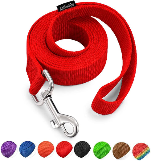AMAGOOD 6 FT Puppy/Dog Leash, Strong and Durable Traditional Style Leash with Easy to Use Collar Hook,Dog Lead Great for Small and Medium and Larg...