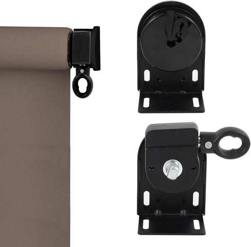 Lifepefe Bunge kit+cordless bracket+new end cover, universal replacement mounting bracket kit for outdoor/indoor sun blind (Black)...